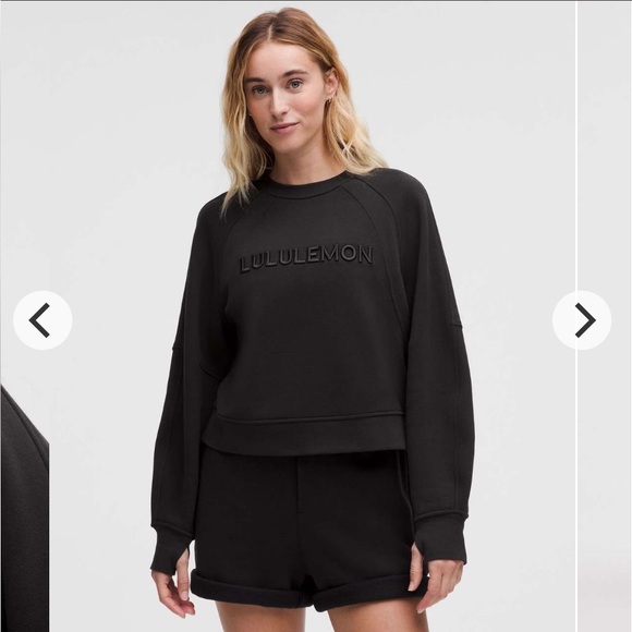NWT Lululemon Scuba Oversized Pullover Wordmark Black xs/s - Picture 2 of 5